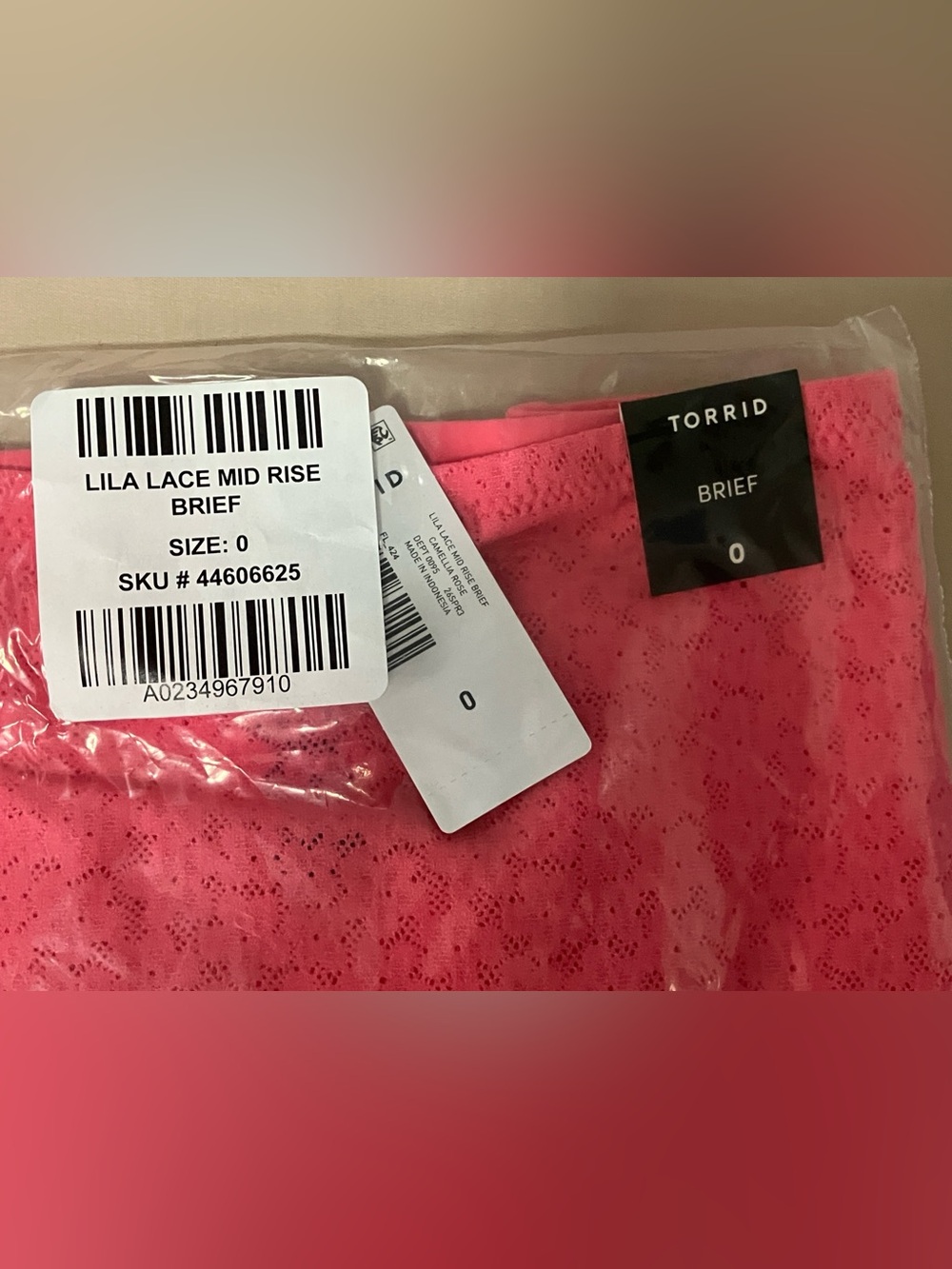 Torrid Lila Collection Mid-Rise Brief Panty 0/US12 Camellia Rose NWT - Picture 10 of 12